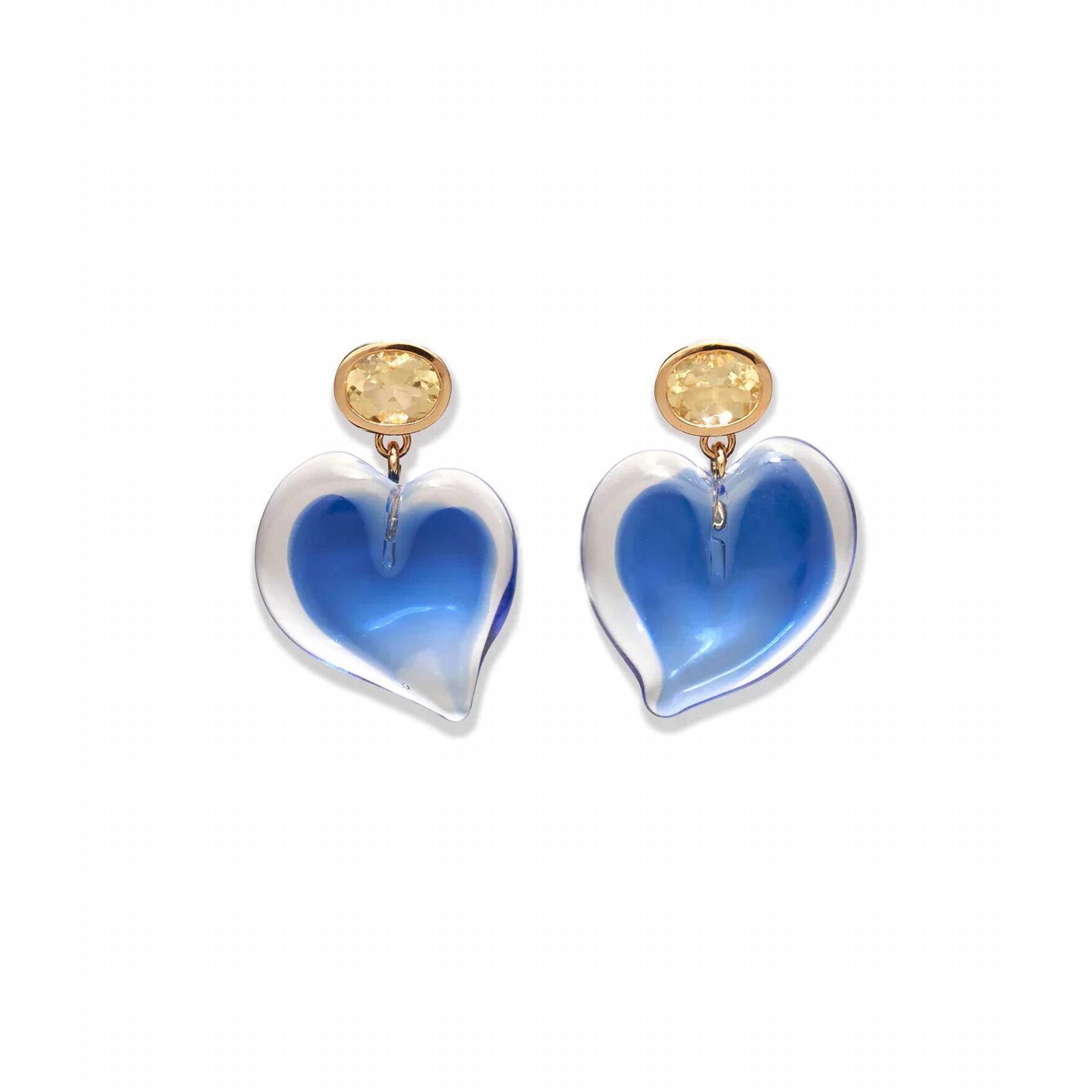 New Lizzie Fortunato Women's Dali Heart Earrings In Blue